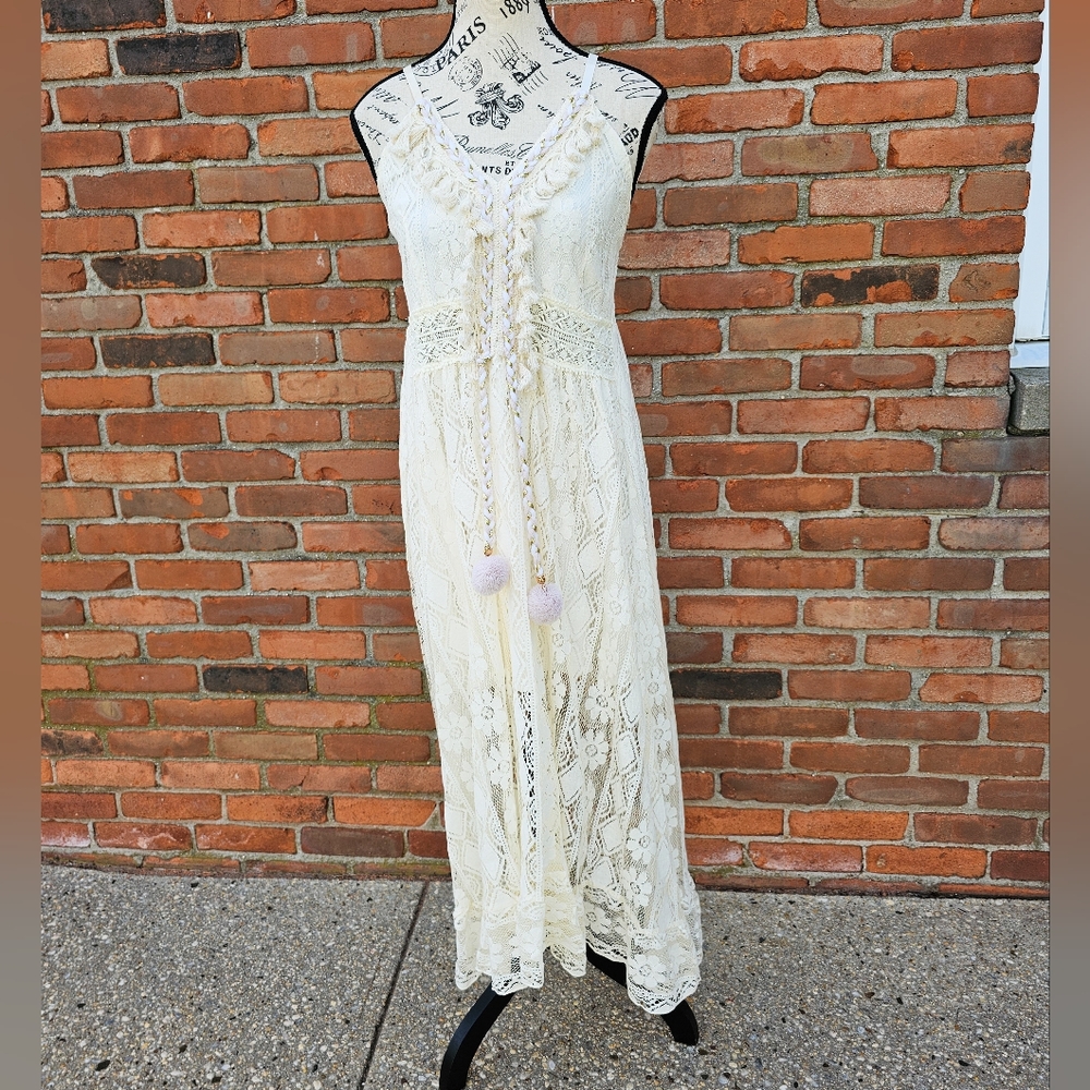 New Amellia Ivory Lace Bohemian Midi Swing Dress – Size S (M Fit) 🌿✨ - Picture 12 of 15